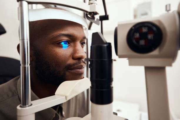 young male undergoing an eye exam