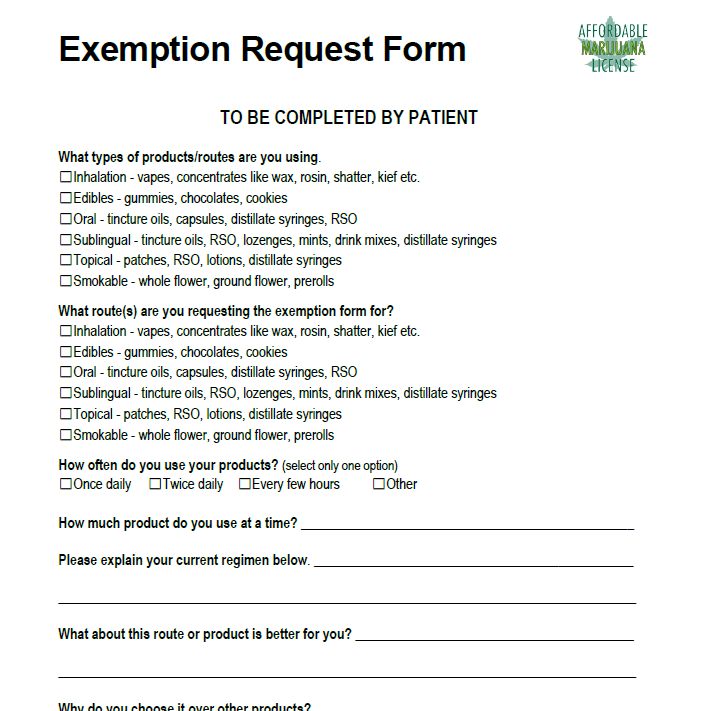 exemption requests