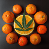 Orange Slice & Marijuana Leaf